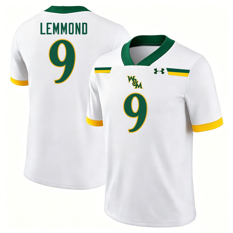 William & Mary Tribe #9 Isaiah Lemmond College Football Jerseys,Uniforms-White